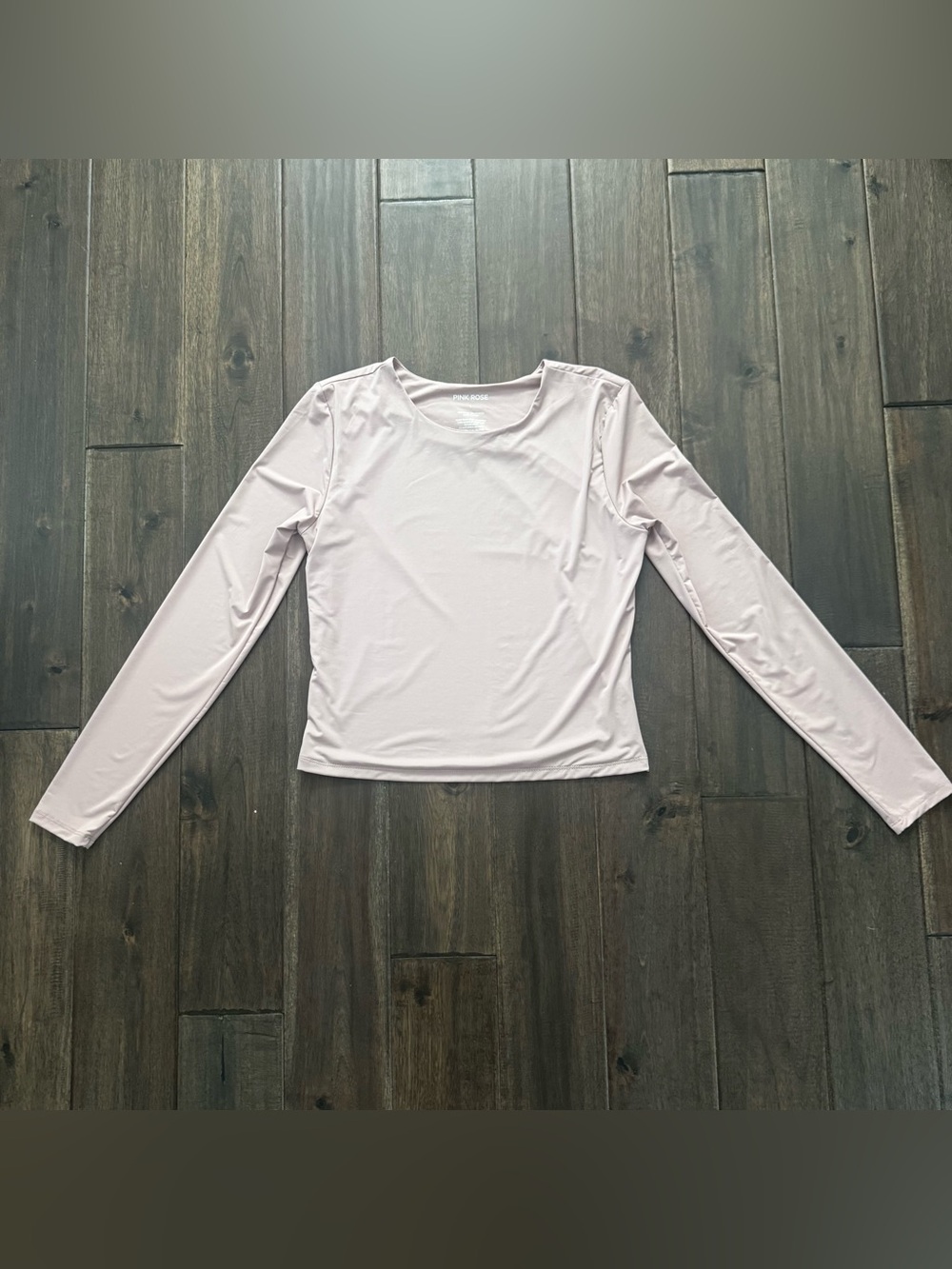 Pink Rose Light Pink Round Neck Long Sleeve Top Jr. L